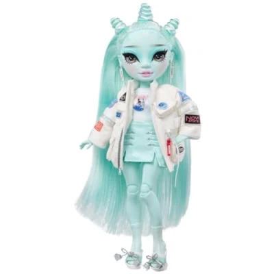 Image de Rainbow High Shadow Zooey Electra Poupée Mannequin Vert Clair avec Tenue à la Mode et Plus de 10 Accessoires Colorés Idéal pour Les Enfants Collectionneurs. Âge : +12
