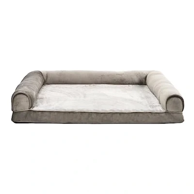 Image de Amazon Basics Lit extra large avec soutien en forme de U pour chien housse amovible et lavable, Brun, 112 x 89 20 cm (L W H)