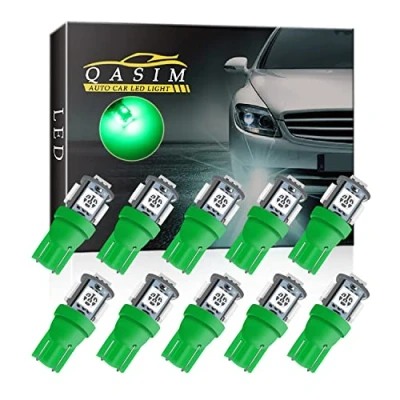 Image de Qasim 10x LED T10 W5W Ampoules 168 194 5050 5 SMD para Feux de Dôme Intérieure Liseuses Cargo Éclairage la Plaque D&#039;immatriculation DC 12V