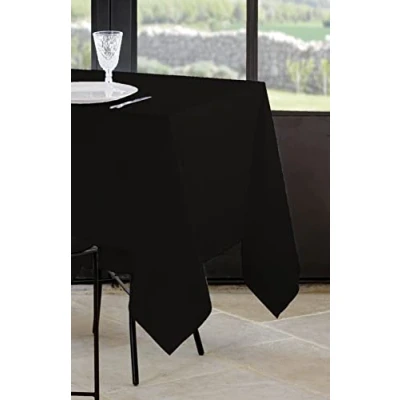 Image de Stof Lovely CASA Nappe Taille 145x240 cm 100% Polyester Couleur Noir Modèle Nelson Rectangulaire Linge de Table Lavable 30 Qualité Exceptionnelle