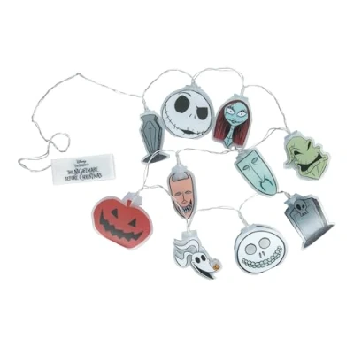 Image de Paladone Guirlande décorative sous licence officielle L&#039;Étrange Noël de monsieur Jack Skellington, Sally, Zero et Oogie Boogie