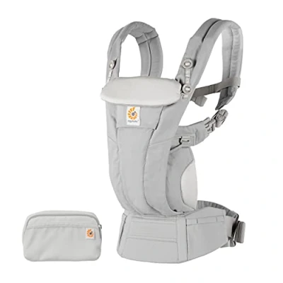 Image de porte bébé Ergobaby Omni Dream pour nouveau nés, de la naissance à 20,4 kg, ergonomique 4 positions en Coton SoftTouch portage ventral, sur le côté et dans dos (Pearl Grey)