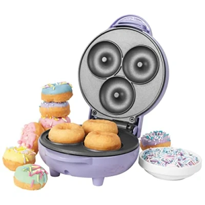 Image de Petra PT4698PPVDEEU7 Machine à Mini Beignets de Petit Déjeuner Électrique, Appareil pour Doughnuts, Mouler 3, 550W, Facile Nettoyer et Antiadhésive, Violet Pastel