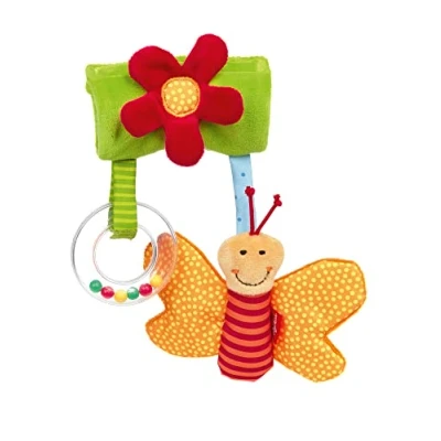 Image de Sigikid PlayQ 42871 Pendentif papillon Jouet éducatif à suspendre la nacelle et poussette Multicolore 24 x 14 3 cm