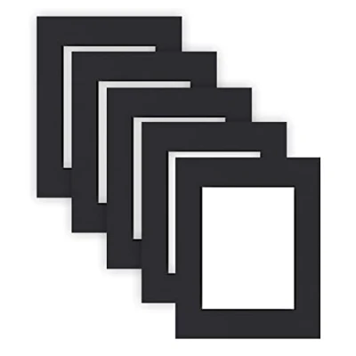 Image de nielsen Conservation Passepartout carton 1,5 mm set de 5 pièces format extérieur 24x30 cm pour d&#039;image 15x20 noir surface lisse