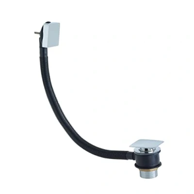Image de Bristan W BATH04 C Bonde de Baignoire carrée trop Plein C, Chrome, Square Clicker