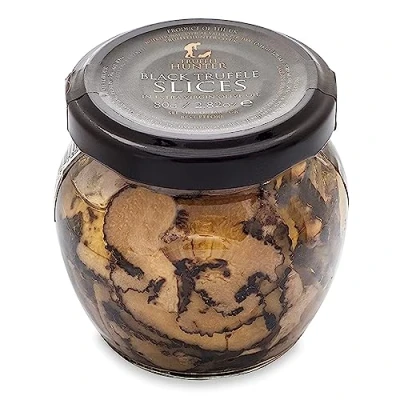 Image de TruffleHunter Tranches de truffe noire Truffes conservées dans l&#039;huile d&#039;olive extra vierge 80g