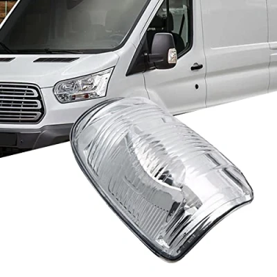 Image de GSRECY Clignotant de rétroviseur portière ambre/transparent compatible avec Transit MK8 2014 &gt; ON (côté gauche lentille transparente)