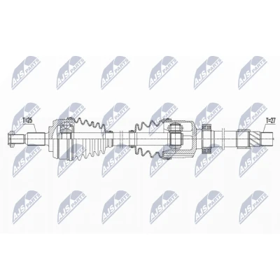 Image de NTY NPW RE 167 Arbre de transmission 1. Essieu avant à droite 1005 84 Boîte automatique RENAULT: Megane 4
