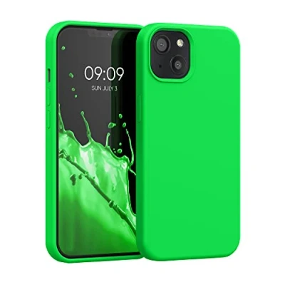 Image de kwmobile Housse Compatible avec Apple iPhone 13 Coque de téléphone Protection Souple en TPU Silicone Vert Fuchsia
