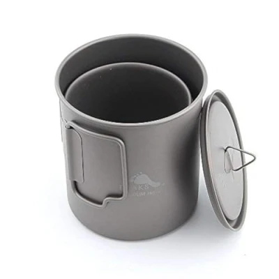 Image de TOAKS Tasse/Pot de Camping Portable Ultraléger en Titane (750ml+450ml[CMB 750 450])