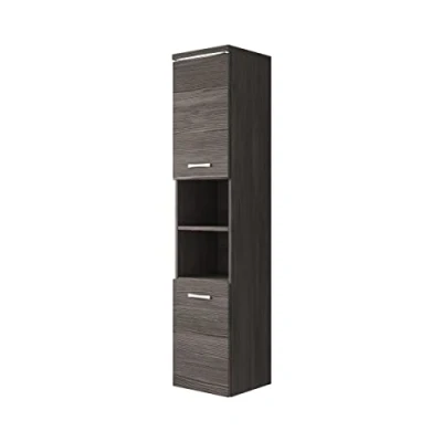 Image de Badplaats B.V. Armoire de Rangement Paso Hauteur 160 cm Chene Gris Meuble Haut Placard Colonne