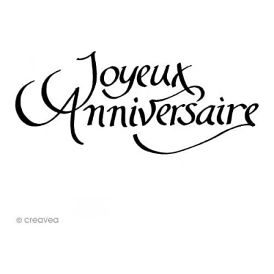 Image de Artemio Joyeux Anniversaire Tampon, Bois, Noir, 3,7 x 2,5 7,4 cm VITPE013