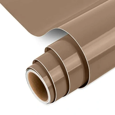 Image de IModeur vinyle permanent marron brillant, 30,5 x 152,5 cm (30,5 1,5 m) pour machines à découper et Silhouette Cameo, adhésif tasse, fenêtre, miroir, décoration d&#039;intérieur