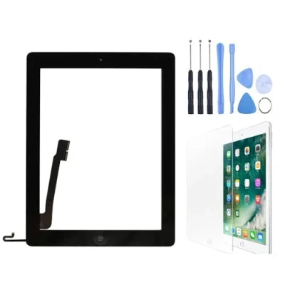 Image de Hedywei Écran Tactile de Remplacement avec Bouton d&#039;accueil, Outils réparation et Ruban adhésif pour iPad 4 Noir