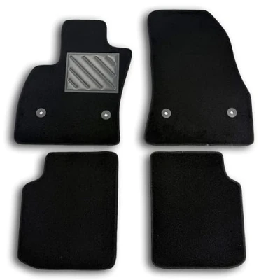 Image de Tapis de Sol pour Fiat 500L, Cross, Wagon, Restyling à partir 2017 sur Mesure, antidérapant, Talonnette en Caoutchouc renforcé, Boutons Fixation