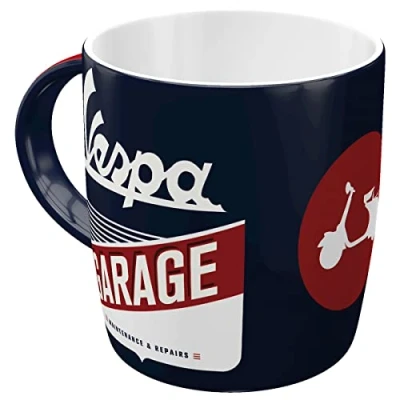 Image de Nostalgic Art Tasse à café rétro, Vespa Garage Idée de cadeau pour fans scooters, en céramique, Design vintage, 330 ml