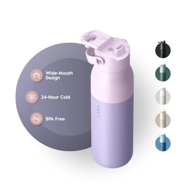 Image de LARQ Bottle Swig Top 680ml Bouteille à large goulot en acier inoxydable isolation sous vide Garde l’eau froide d’eau réutilisable pour le sport et les voyages Luberon Lavender