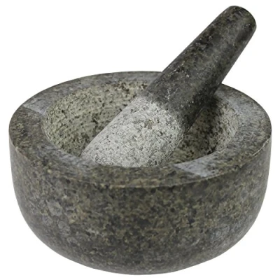 Image de JADE TEMPLE Mortier avec Pilon en Granit Gris, Granite, 51 x 34.5 17 cm