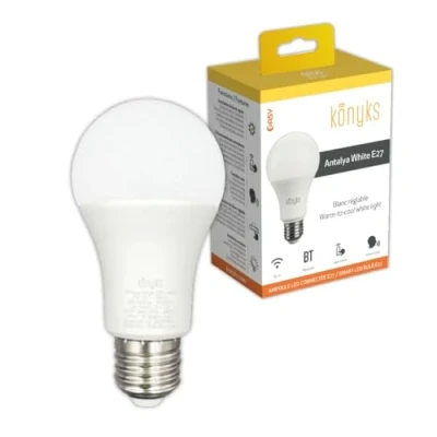 Image de Konyks Ampoule connectée Antalya White E27 LED WiFI + BT, 780 Lumens, 9 W, Blanc réglable, compatible avec Alexa ou Google Home, Automatisations faciles