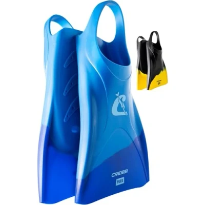 Image de CRESSI Pura Fins Palmes Pocket Unisex Courtes en Silicone pour la Natation et Plongée Apnée, Noir/Jaune, S 38/40 EU