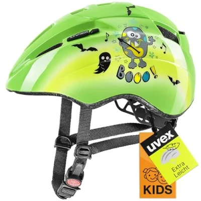 Image de uvex Kid 2 Casque de Vélo Léger pour Enfants Réglage la Taille Individuel à Compléter avec un Éclairage Led Green 46 52 cm