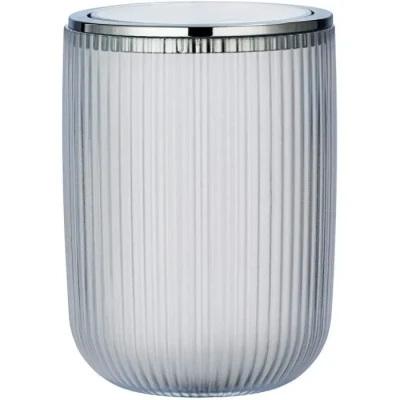 Image de WENKO Poubelle avec Couvercle basculant Agropoli S 2 litres pour Salle de Bain, en Plastique Haute qualité et à la Surface structurée sans BPA 14,5x20 cm Transparent