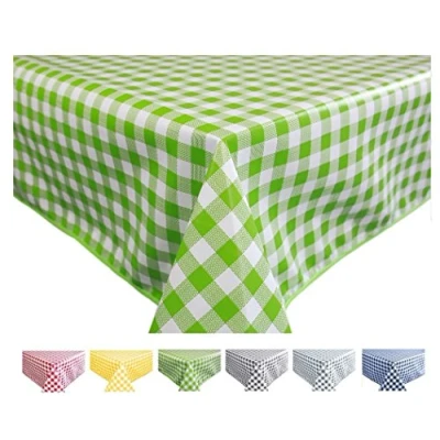 Image de Home Direct Nappe Toile cirée PVC Rectangulaire 140 x 200 cm Vichy Vert
