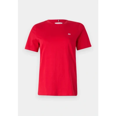 Image de Tommy Hilfiger Contrast FLAG TEE Tshirt basique, Femme, Taille: XS, Primary red