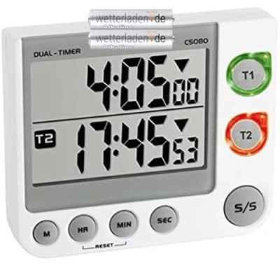 Image de TFA 38.2025 Minuteur électronique double affichage (blanc avec batteries)