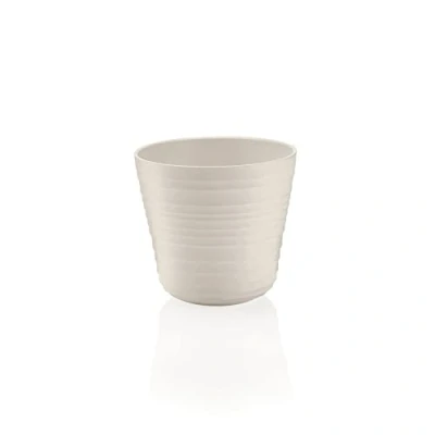 Image de Guzzini Tierra, Porte Pot Simple en Plastique recyclé Blanc Lait, Ø 12,8 x h12 cm 1 l 196200156