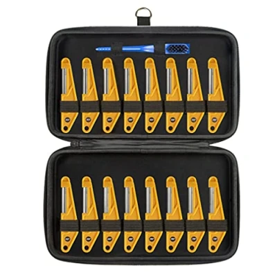Image de MusicNomad Ensemble complet de limes à écrous diamantées 16 pièces avec étui rangement et brosse nettoyage