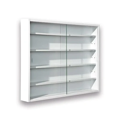 Image de Inter Link Vitrine Murale pour Objets de Collection Armoire rangement avec 4 étagères 5 Compartiments Miniatures MDF Blanc (80x60x9.5 cm) Compilati