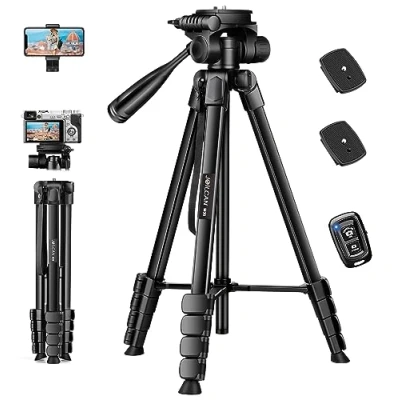 Image de JOILCAN Trepied Appareil Photo, 171cm Smartphone en Alliage D&#039;aluminium Extensible avec Télécommande &amp; Support de Téléphone, Trépied pour iPhone/Samsung/Huawei/Xiaom/Caméra Petit