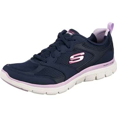 Image de Skechers Femme Flex Appeal 4.0 Active Flow Basket, Bordure en Maille de Cuir Bleu Marine, 41 EU