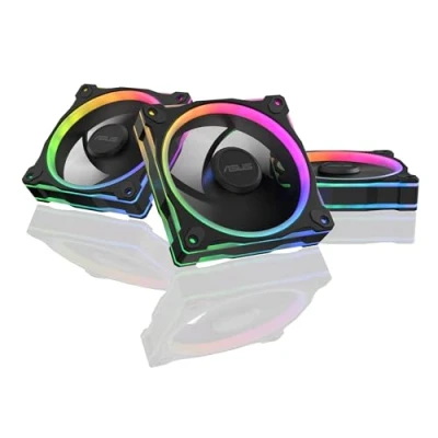 Image de ASUS PRIME MR120 ARGB REVERSE (Noir) Lot de 3 ventilateurs boîtier en 1 (120mm PWM, 20 LED, vitesse 1600 tr/min, débit d&#039;air 58 CFM, cadre 28 mm d&#039;épaisseur, Aura Sy RGB)