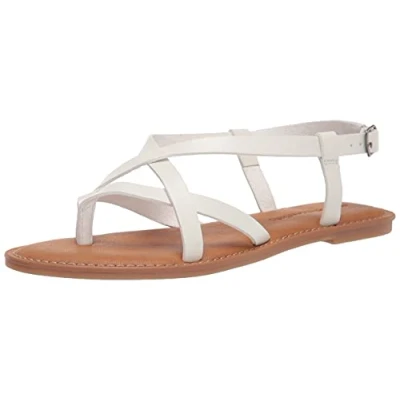 Image de Amazon Essentials Sandales à Lanières Décontractées Femme, Blanc, 42 EU Large