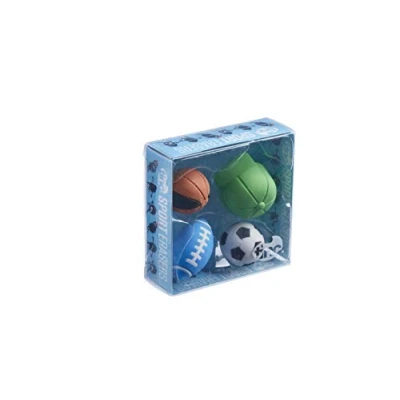 Image de Tinc SPOERCOL Lot de 4 gommes sport Pour enfants une utilisation à l&#039;école et aux devoirs Correction facile des erreurs crayons Emballage cadeau coloré en