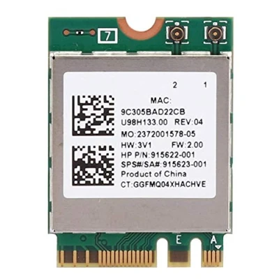 Image de ASHATA WLAN Card WiFi Card, Network RTL8822BE Dual Band 2.4G/5G M.2 Interface Support for Bluetooth 4.2, Win 7, 8 and 10 System