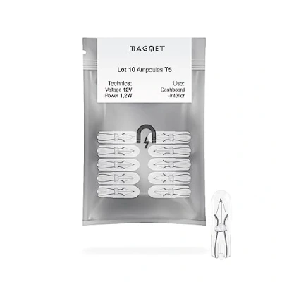 Image de Magnet Pack 10 Ampoules Halogène Wedge 12V 1.2W T5 w2x4.6d Tableau de Bord Auto et Moto