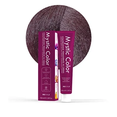 Image de Mystic Color, Coloration Cheveux, Formule Enrichie en Huile d&#039;Argan et Calendula, Crème Colorante Permanente Longue Durée, Acajou Clair 5.5, 100 ml