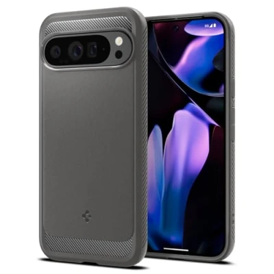 Image de Spigen Rugged Armor Coque Compatible avec Google Pixel 9 Pro XL [Fibre de Carbone] Gris marbré