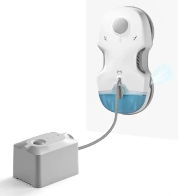 Image de HUTT S7 Plus Robot Nettoyeur de Vitre avec Alimentation Portable, Lave sans Fil Gicler l&#039;eau Automatique, Tampons Dual Moteur Flottant 3D, Protection Multiples, Télécommande