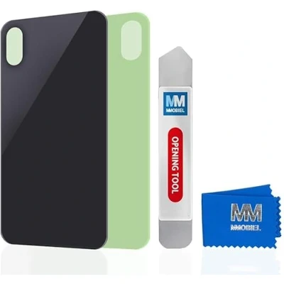 Image de MMOBIEL Plaque Arrière Verre Compatible iPhone X 5,8 Pouces (Gris Sidéral) avec Kit d&#039;outils Inclus