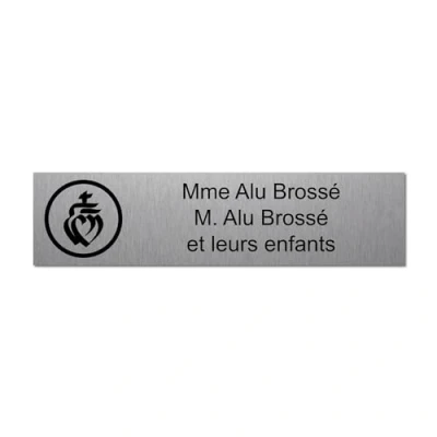 Image de Plaque gravée pour nom et numéro boîte aux lettres Vendée autocollante 10x2,5cm personnalisée 1 à 3 lignes Alu Brossé
