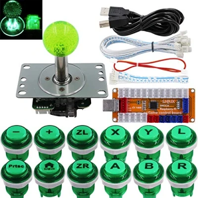 Image de SJ@JX Arcade Game LED Controller Lamp USB Encoder Gamepad Cherry MX Microswitch Light Button 4 8way Joystick for Nintendo Switch PC PS3 Raspberry Pi MAME