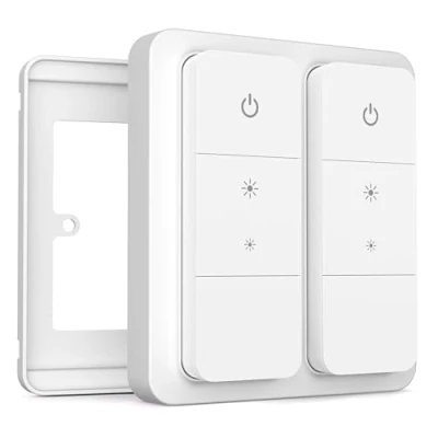 Image de IYOKI® Pro Couvercle d&#039;interrupteur pour Philips Hue Dimmer V2, Compatible avec Switch Cover, Plaque d&#039;adaptation interrupteur à distance, 2 Gang (1 Pack)