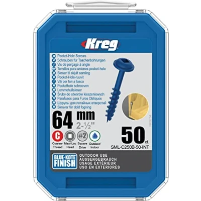Image de KREG KRE00061 vis Blue kote 64 mm avec Filetage Grossier Boite de 50 SML C250B INT