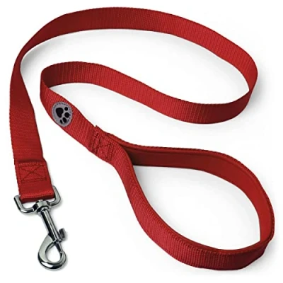 Image de igadgitz home U7160 Laisse Chien avec Poignée Rembourré Souple, pour Rembourrée Rouge 180cm (1.8m)