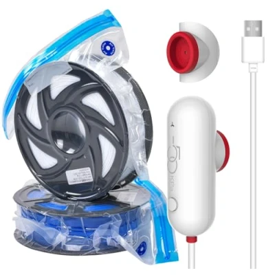 Image de Pompe USB Kit de stockage filaments pour imprimante 3D Avec 10 rouleaux sacs sous vide (30 x 34 cm)